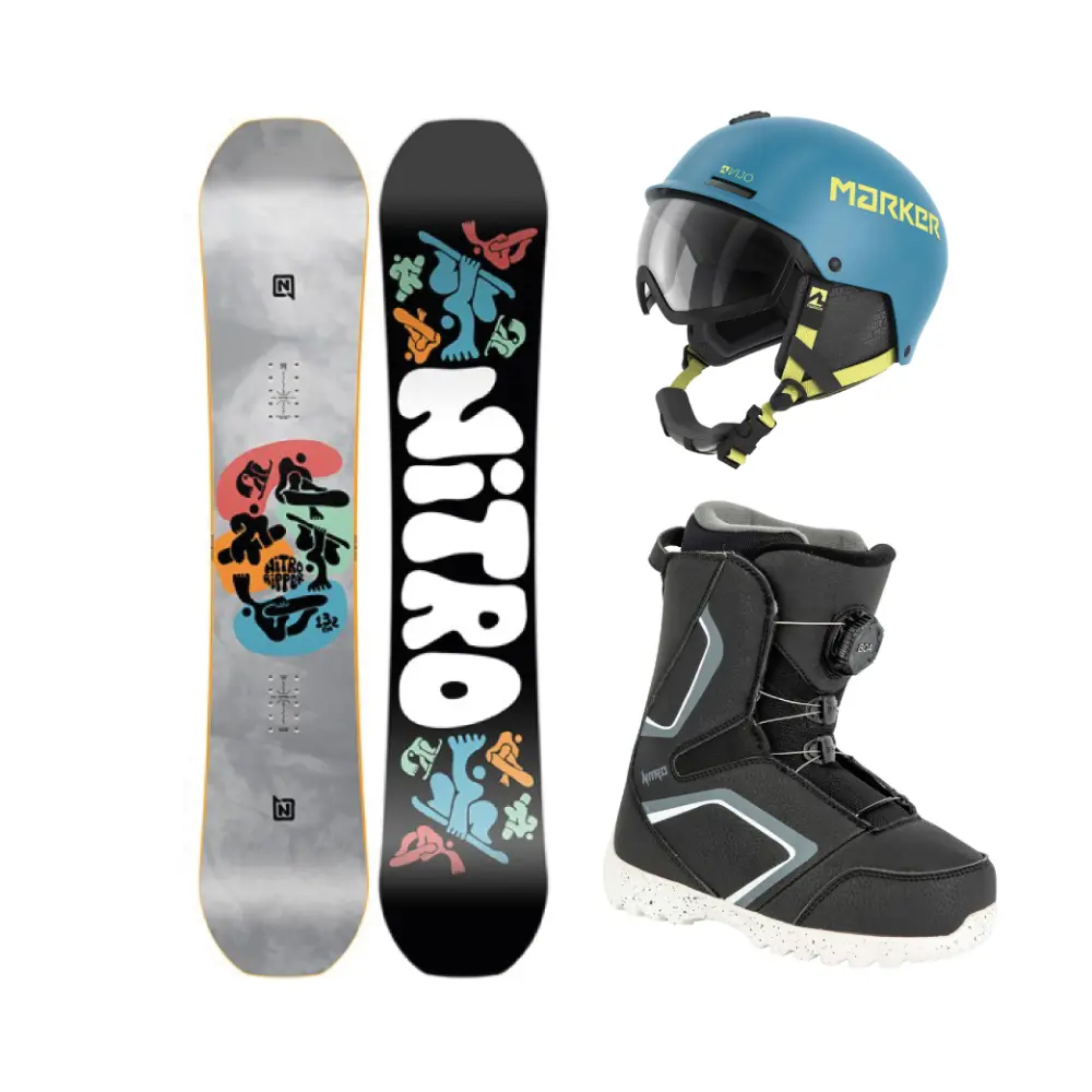 Equipo completo con casco de Snowboard infantil